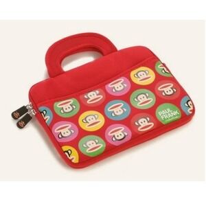 Paul Frank Apple iPad 10 Inch Tablet Sleeve Case with Handles Red Monkey Print